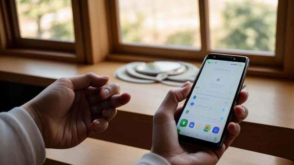 A smartphone showing a TruthFinder report in a kitchen setting.