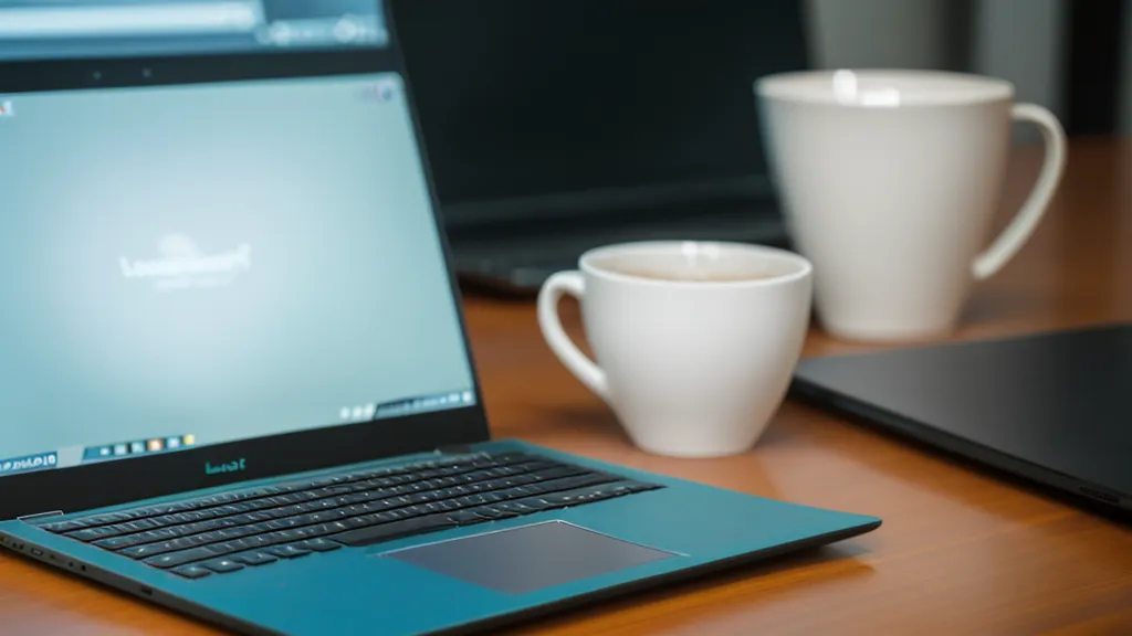A laptop screen showing a background report with a coffee cup in the foreground.