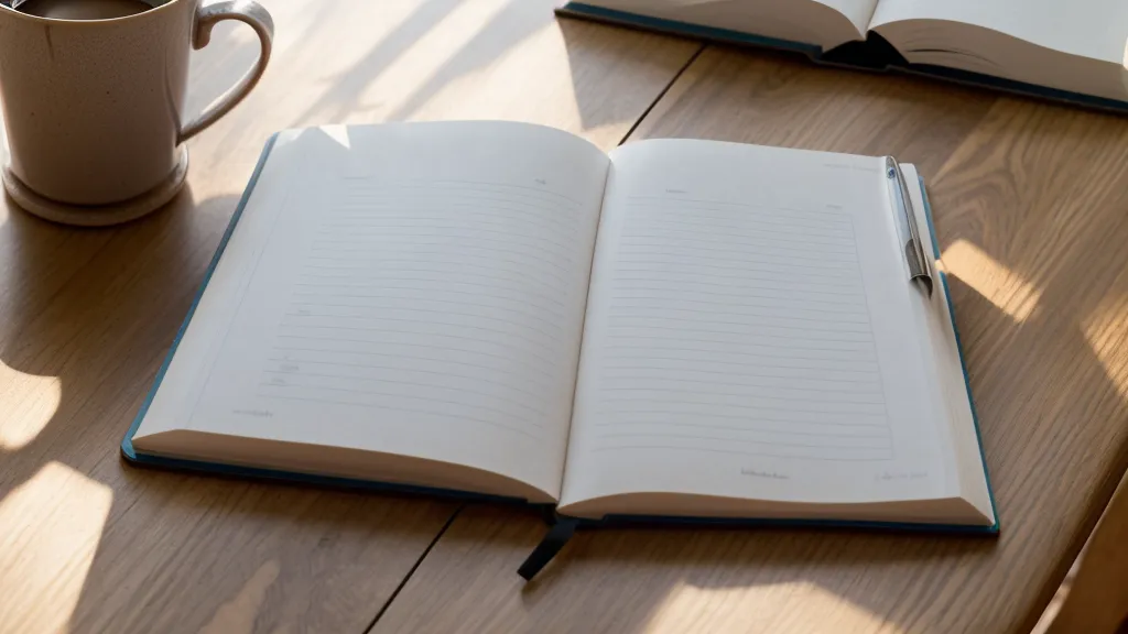 A handwritten privacy audit checklist in a notebook on a kitchen table.