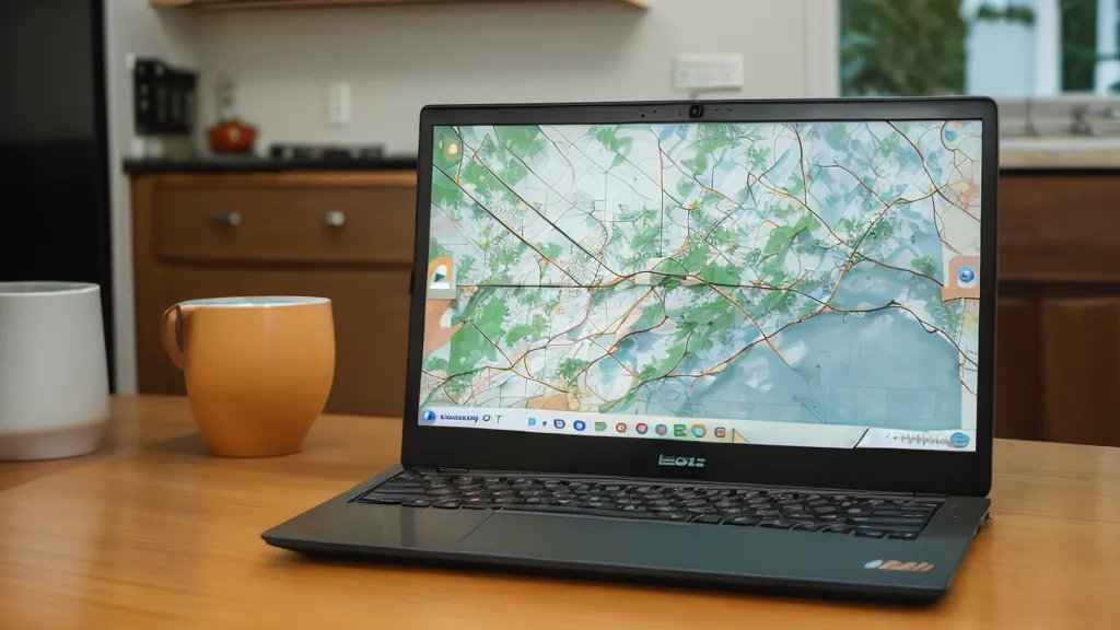 A laptop and smartphone showing a Facebook Marketplace listing and a neighborhood map.
