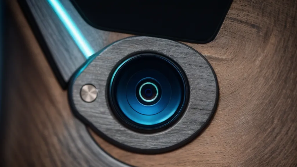 A smartphone and keys on a table reflecting blue monitor light.