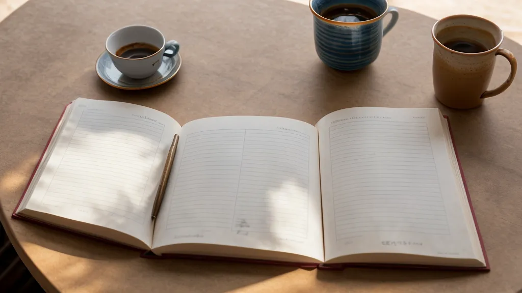 A notebook with a red flag drawing and a completed checklist of background checks.