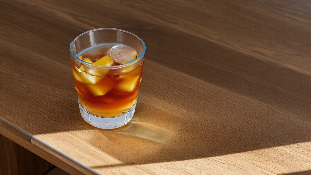 A smartphone showing a search progress bar next to iced tea.